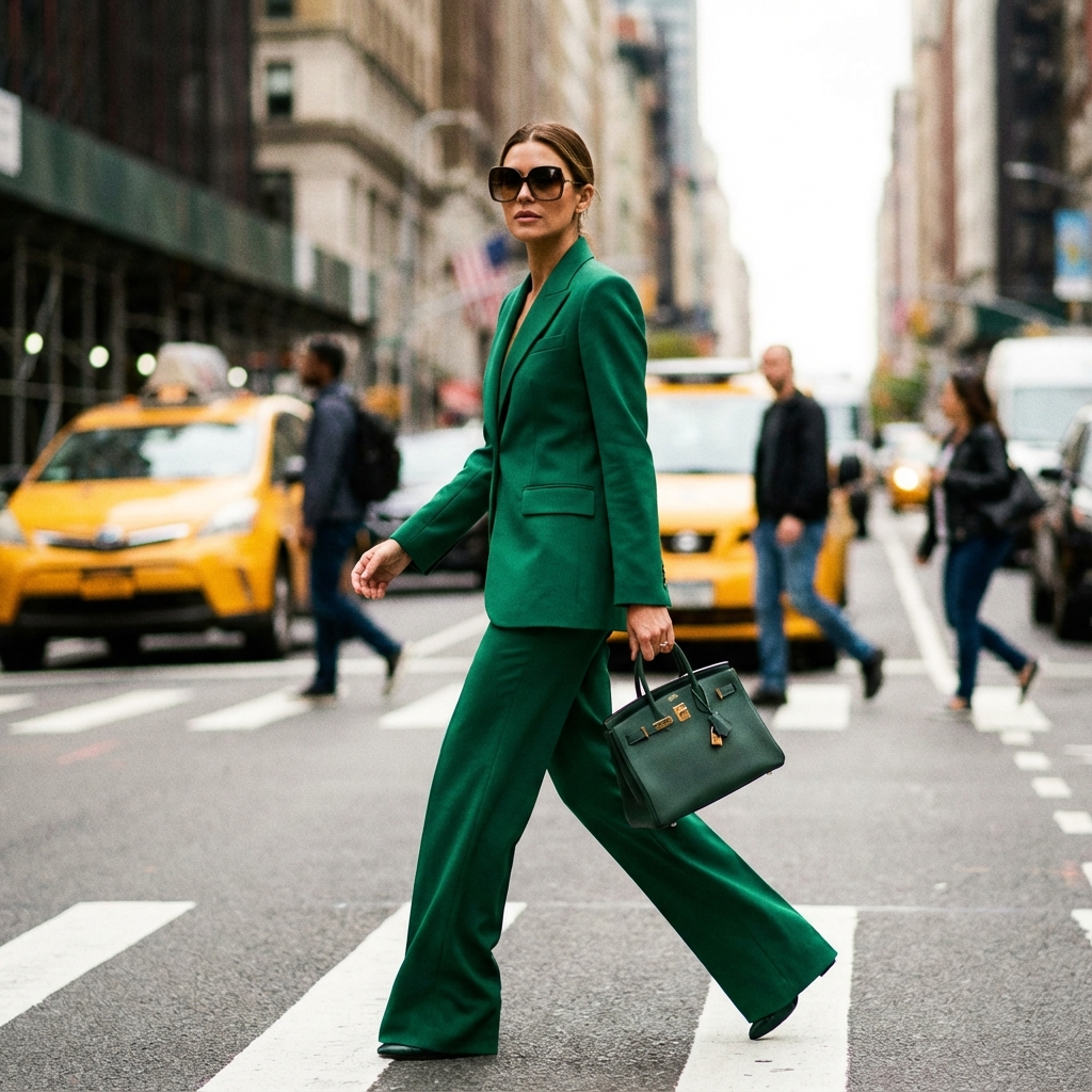 Fashion editorial shot of confident woman